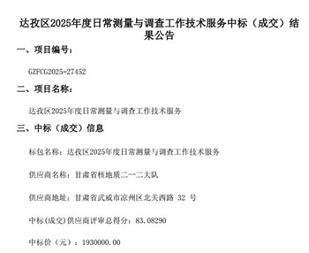測繪院成功中標達孜區(qū)2025年日常測量與調查項目